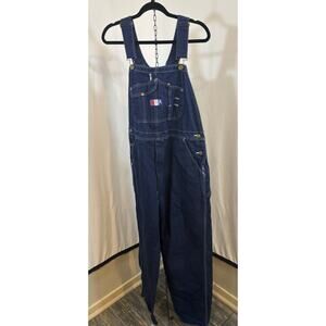 USA Works Denim Vintage Carpenter Bib Overalls Size 38 X 32 Blue Jean Farmer